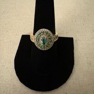 Elegant D’Joy Premium Zambian Emerald Gold Ring